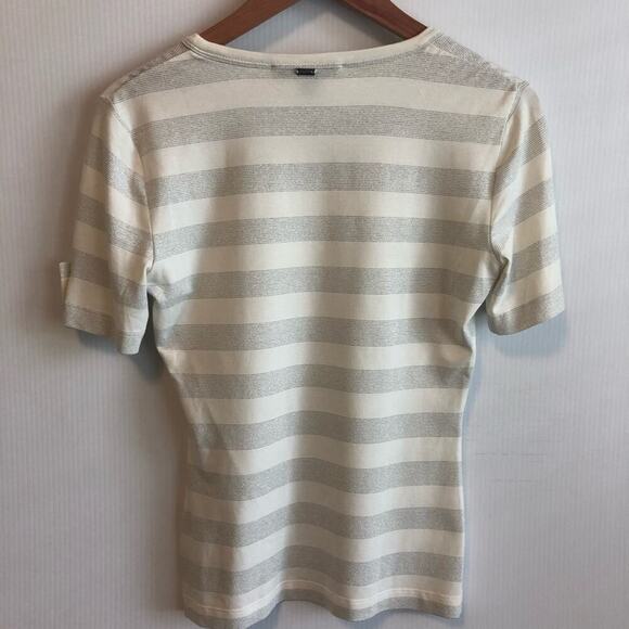 St John knits short sleeve top striped - Picture 7 of 10